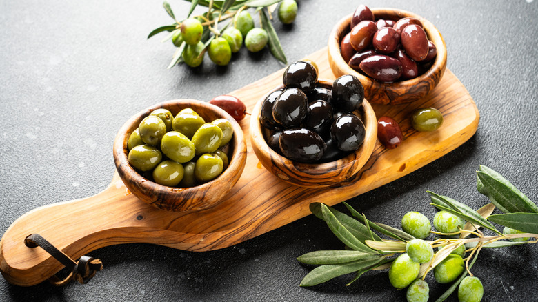 assorted olives for snacking