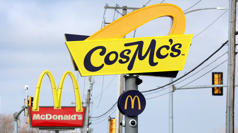 CosMc's sign next to a McDonald's sign