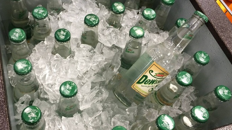 Bottles of DEWshine in ice