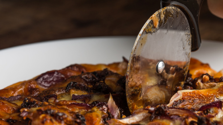 Pizza cutter close-up