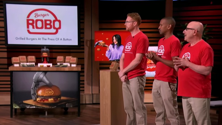 roboburger's founders making their pitch on shark tank