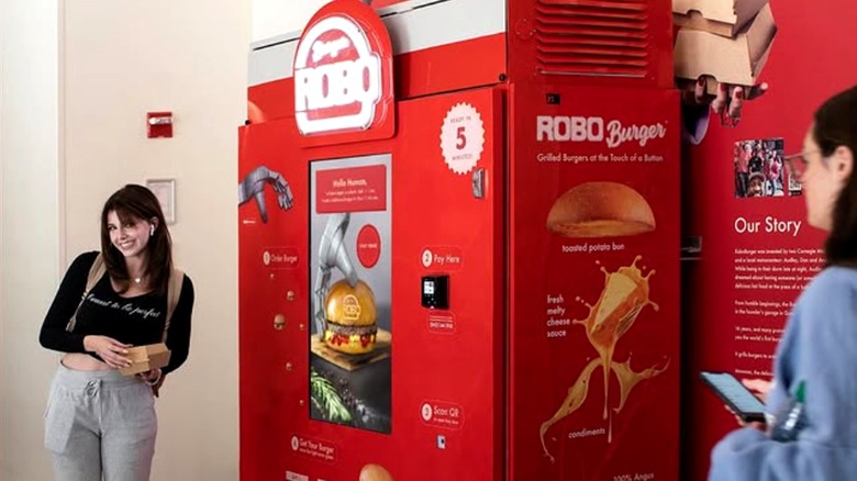 roboburger vending machine on a college campus