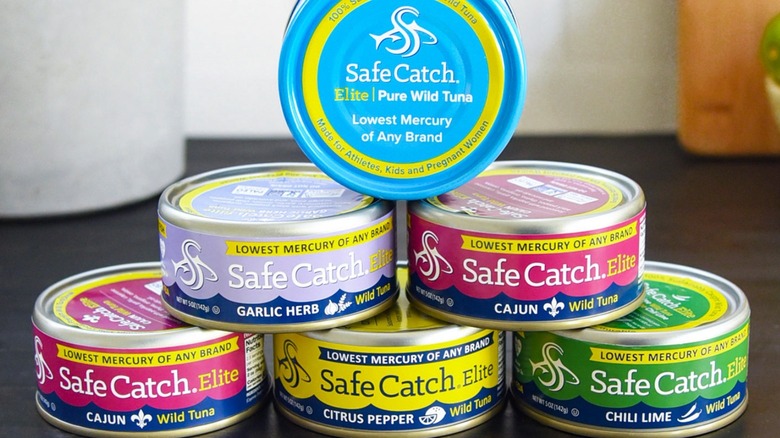 Cans of Safe Catch tuna