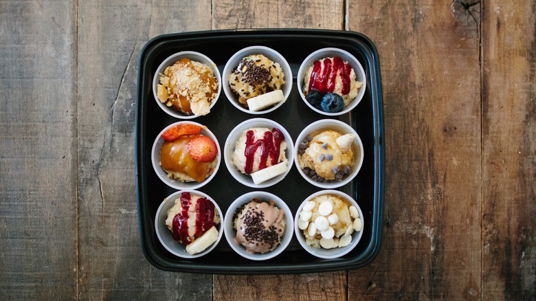 various bread puddings from schulzies on wood background