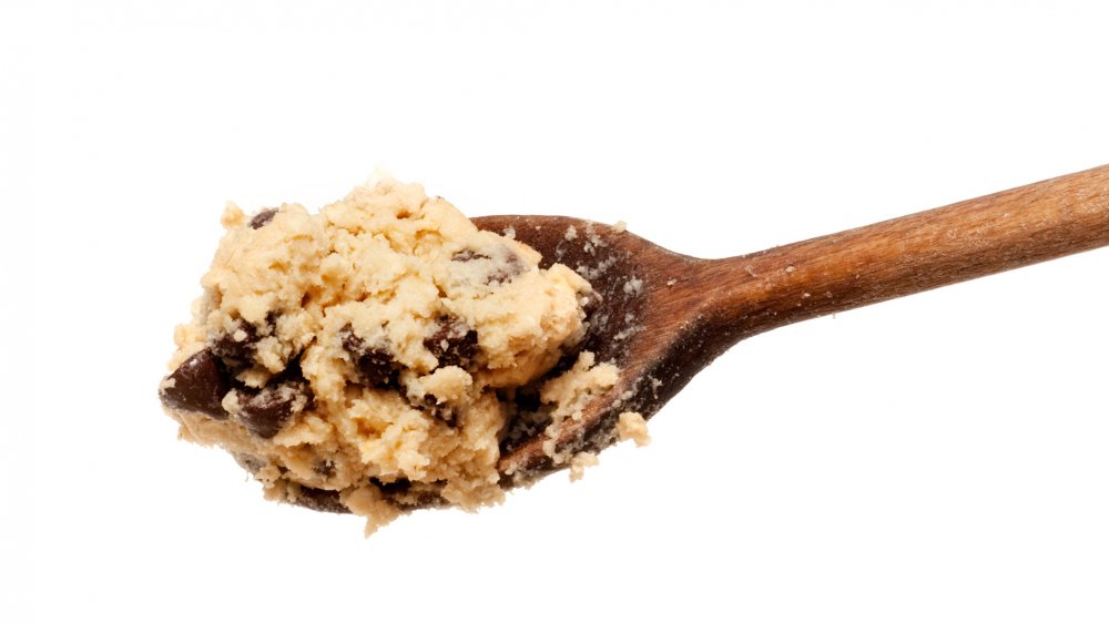 spoon of raw cookie dough 