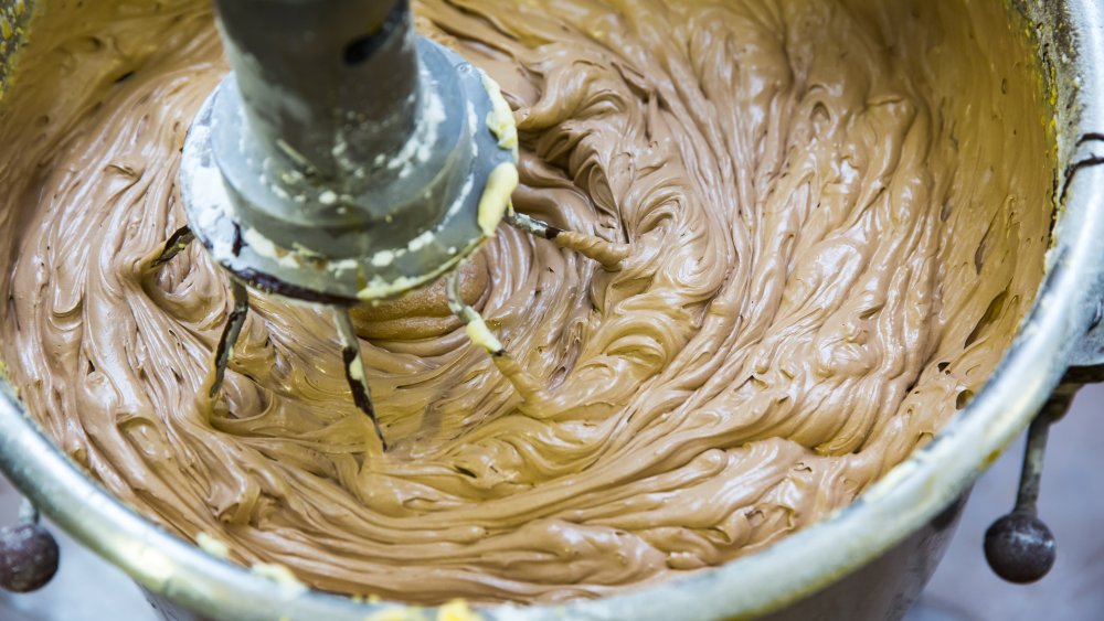 Cake batter with a whisk