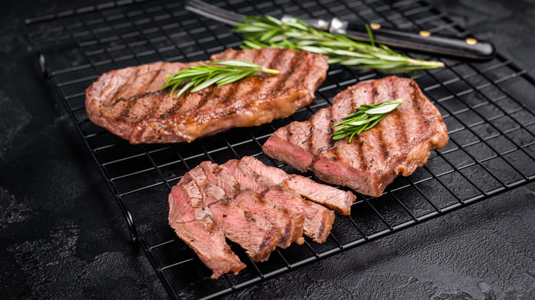 two blade steaks closeup