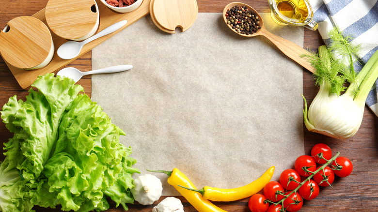 Ingredients around parchment paper