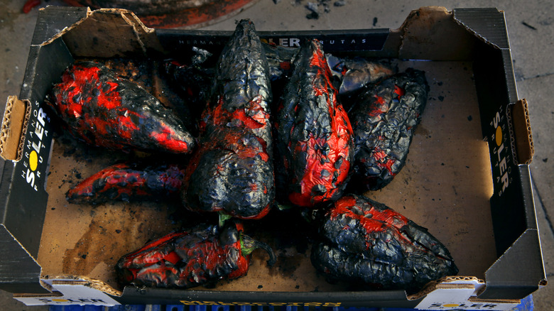 Blackened roasted peppers 