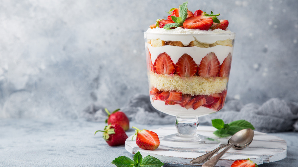 Strawberry trifle dessert