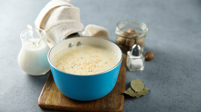 Bechamel sauce in a pot