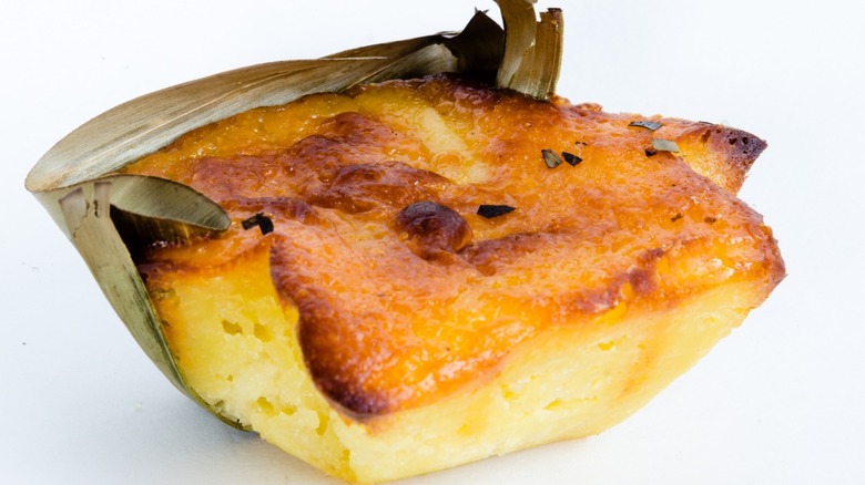 bibingka wrapped in leaf