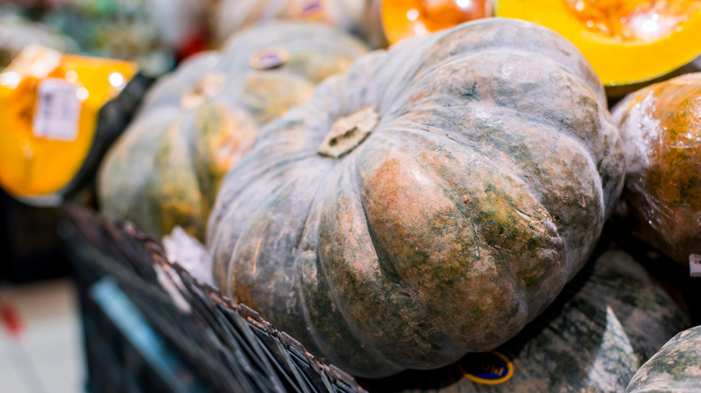 Calbaza squash in a wicker basket