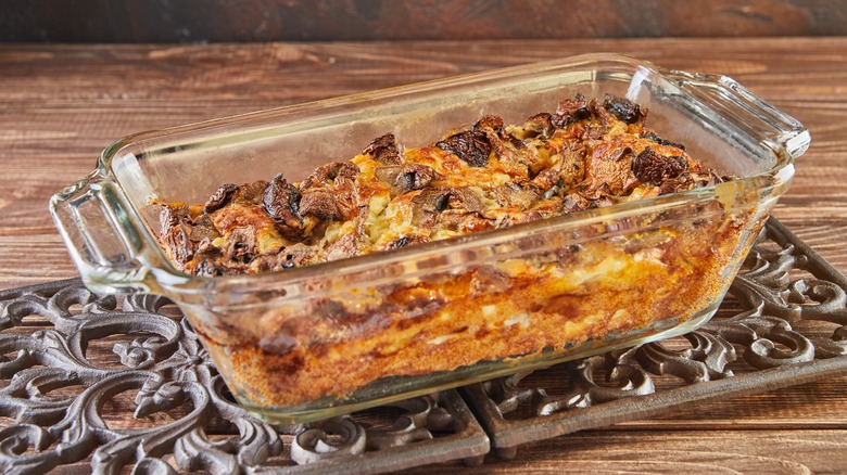 clafoutis with roquefort and mushrooms