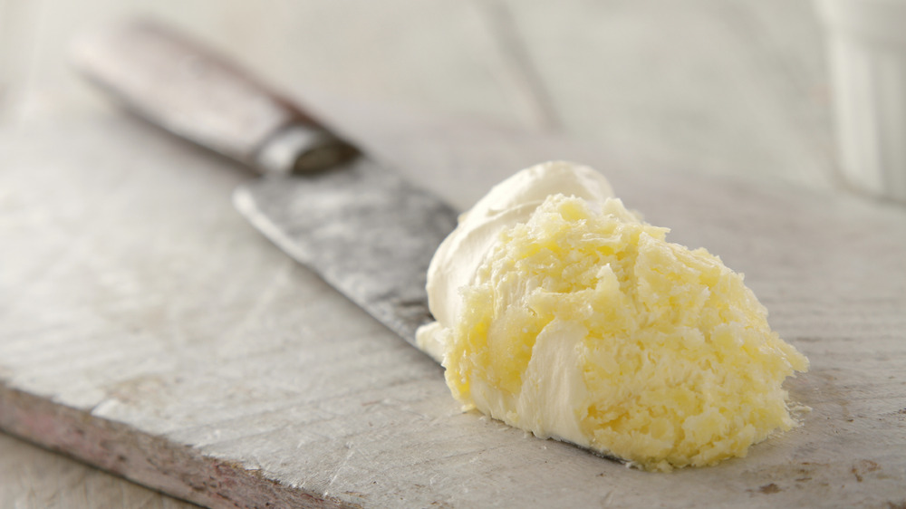 Clotted cream on a spreader