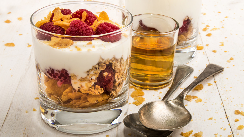 Cranachan and glass of whiskey