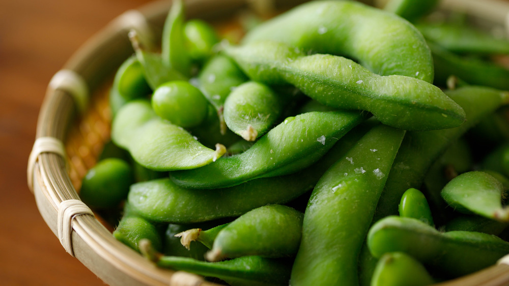 Edamame in a basket