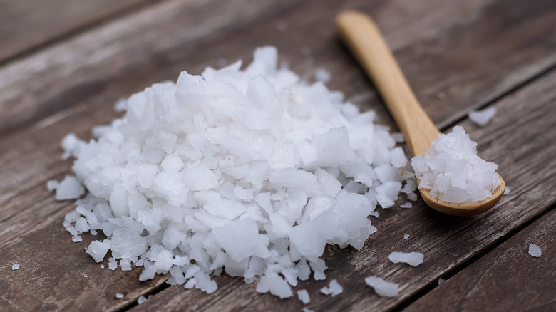 Pile of coarse sea salt