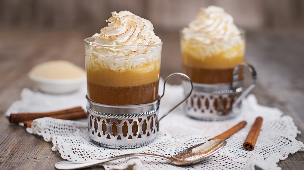 hot buttered rum with whipped cream