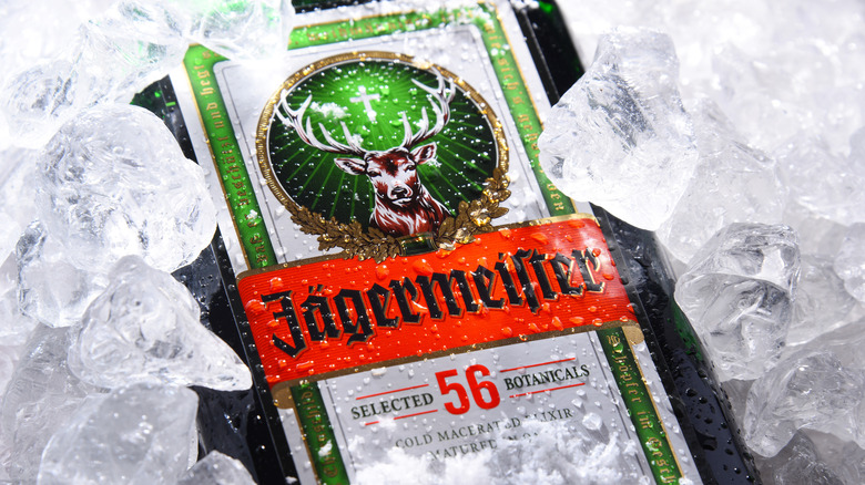 Jägermeister bottle on ice