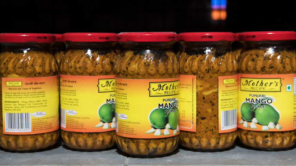 Jars of mango pickle