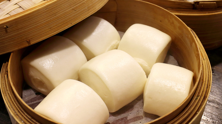 Mantou in a steamer