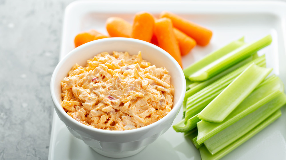 Pimento cheese dip with vegetable crudites