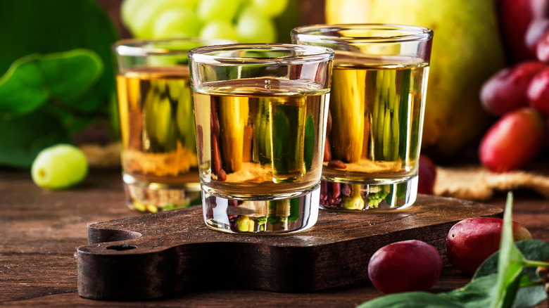 rakia in shot glasses