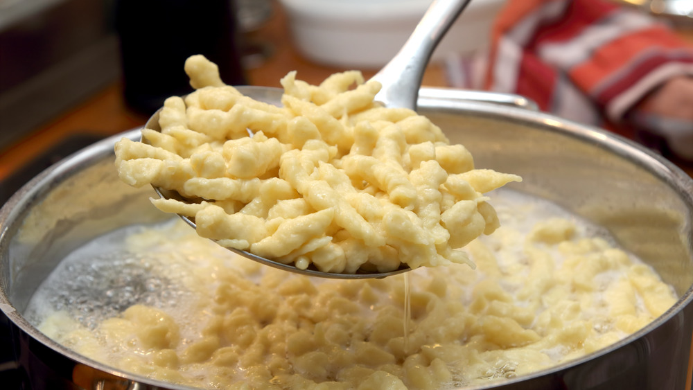 Making spaetzle in a pot