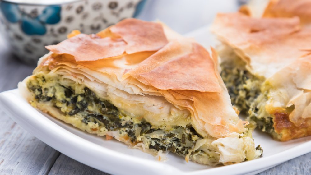 slices of spanakopita