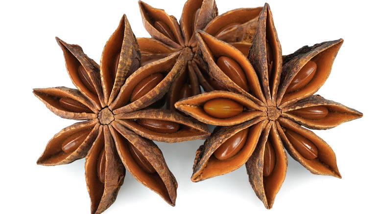 Star anise pods and seeds