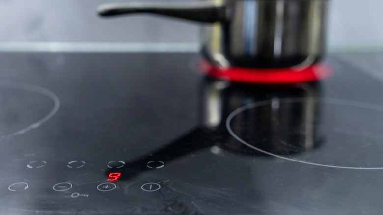 Pot on an induction stovetop