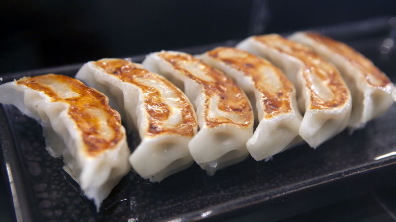Side of gyoza with ramen