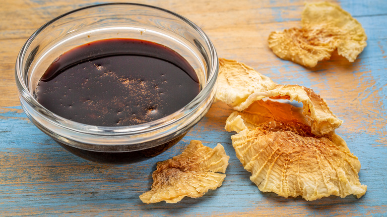 Yacon syrup in a small glass bowl