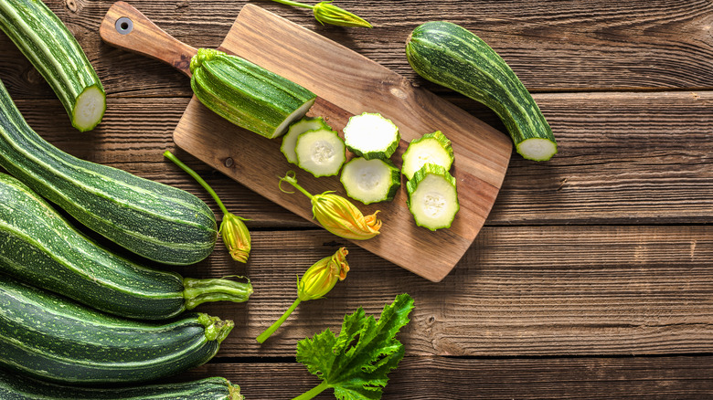 Zucchinis on cutting board