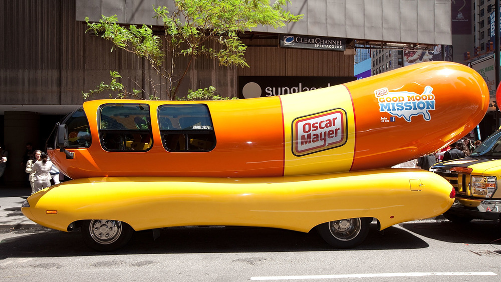 Wienermobile parked outside