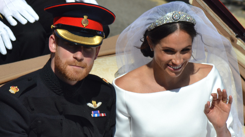 Prince Harry and Meghan Markle on their wedding day