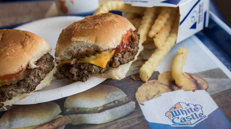 White Castle sliders and fries 