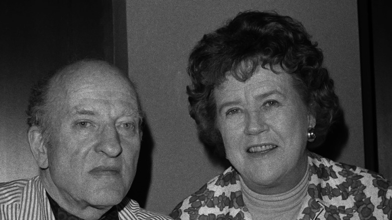 Black and white photo of Paul and Julia Child