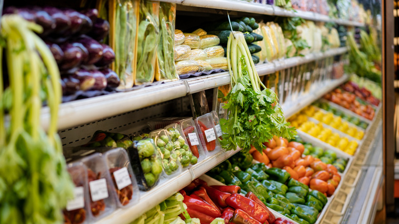 Grocery produce section featuring whole foods