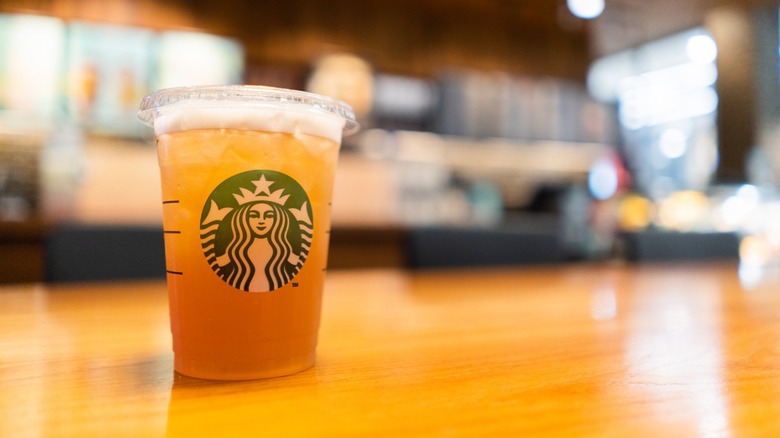 Starbucks lemonade drink on a counter