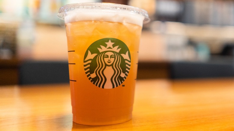 Starbucks lemonade drink on a counter