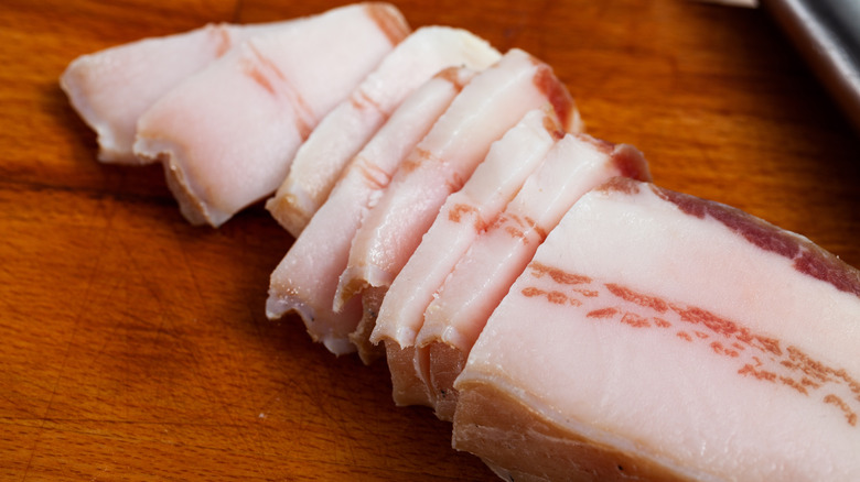 Closeup of salt pork