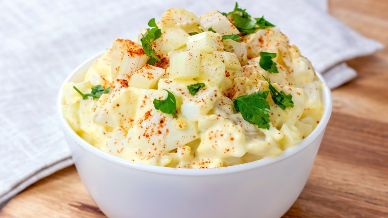 bowl of prepared potato salad