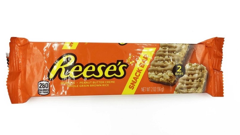 Reese's snack bar in shiny wrapper