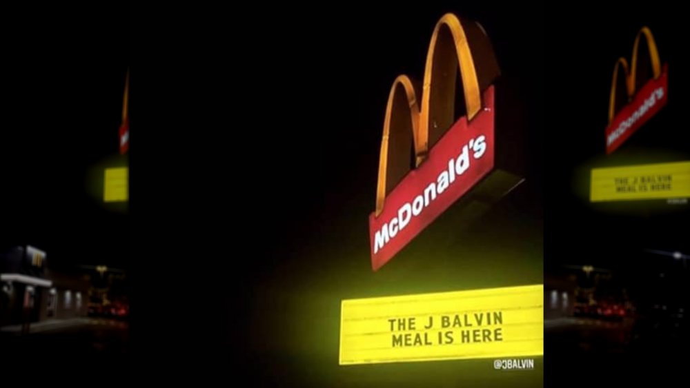 J Balvin meal sign at McDonald's