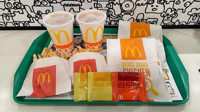Tray of McDonald's food with shaka shaka chicken