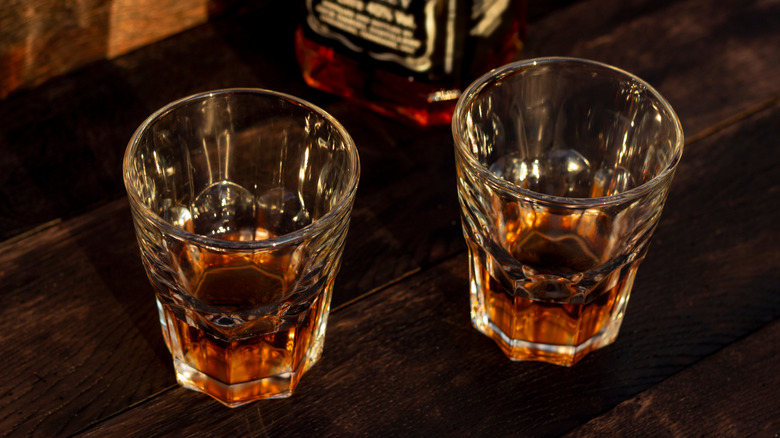 Glasses of Jack Daniel's whiskey