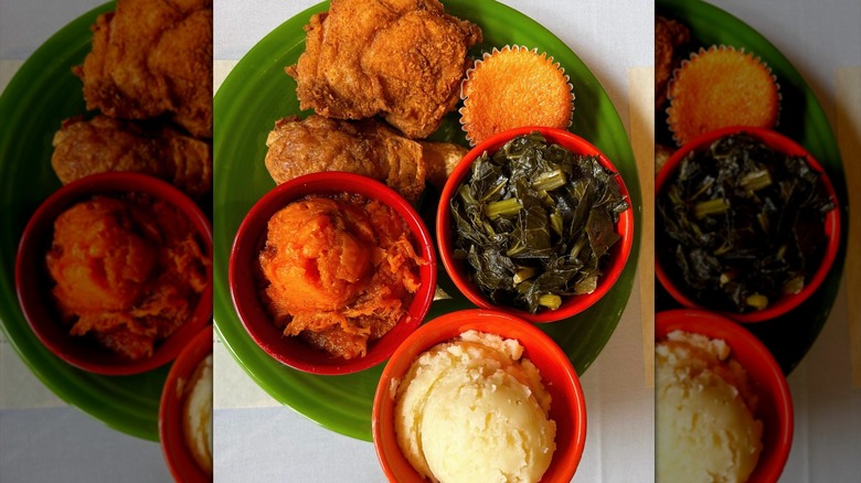 Colorful plate of Southern food from Mama J's