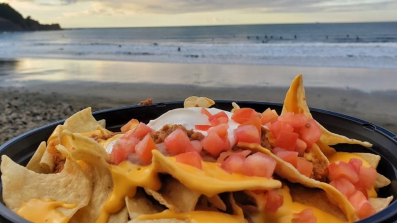 Nachos with a beach view